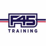 F45 Training logo on a white background, representing fitness and training services.