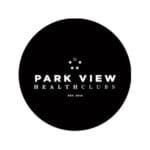 Park View Health Clubs logo with stars and text in a black circle.
