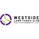 Westside Lawn Tennis Club logo with purple and green design elements.