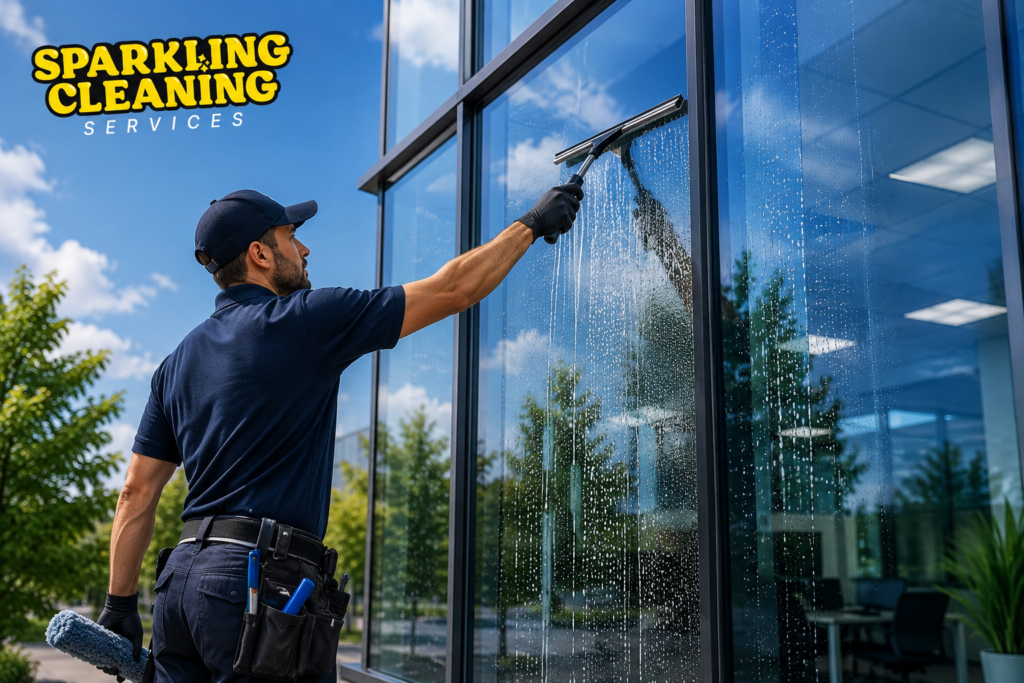 Professional window cleaning services cleaning commercial office windows