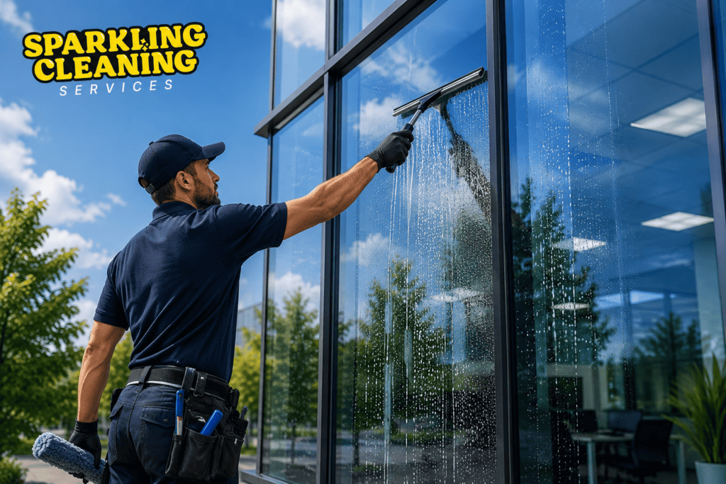 Professional window cleaning services cleaning commercial office windows