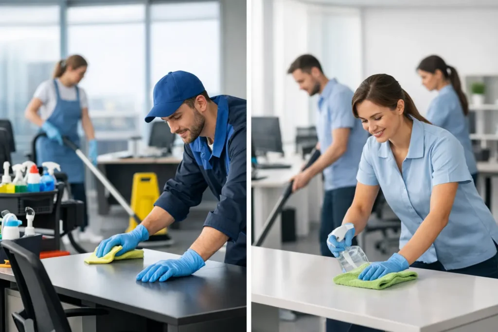 Office Cleaning Contract Versus In-House Team